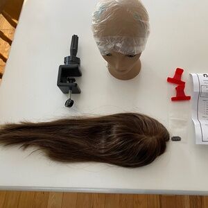 Hair topper (natural hair) and accessories